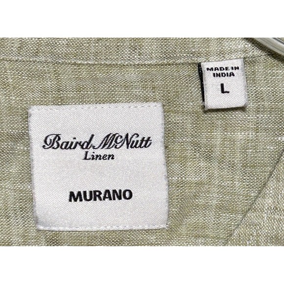 Baird McNutt Murano Green Linen Roll Cuff Long Sleeve Button Up Shirt Womens L - Picture 8 of 11